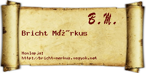 Bricht Márkus névjegykártya